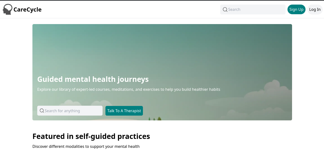 Screenshot of Care Cycle project